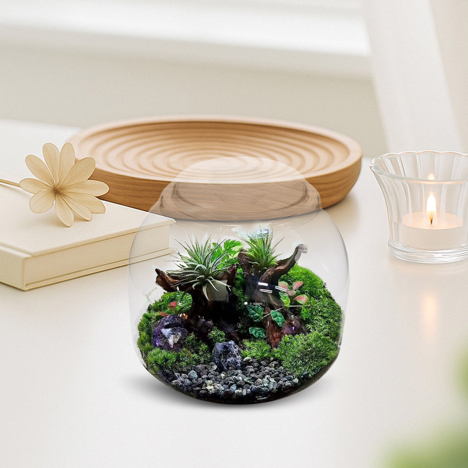 Terrarium Glass Bottle - Toples Terrarium Kaca dengan Tutup Botol