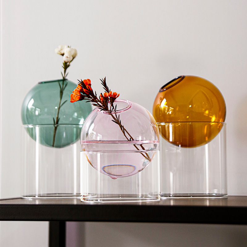 Terrarium Glass Bottle - Vas Bunga Bulat Mini Wadah Hidroponik