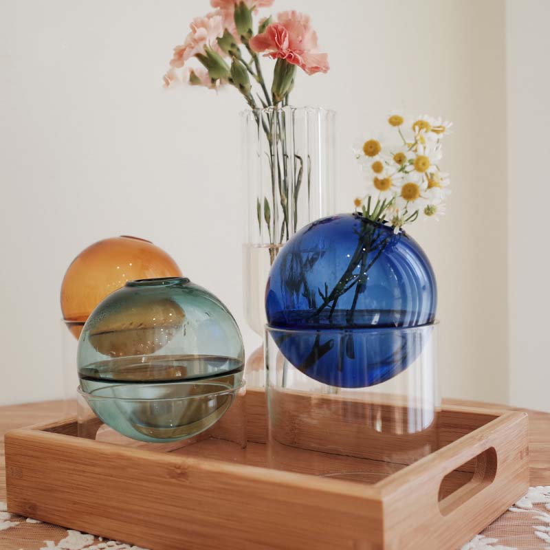 Terrarium Glass Bottle - Vas Bunga Bulat Mini Wadah Hidroponik