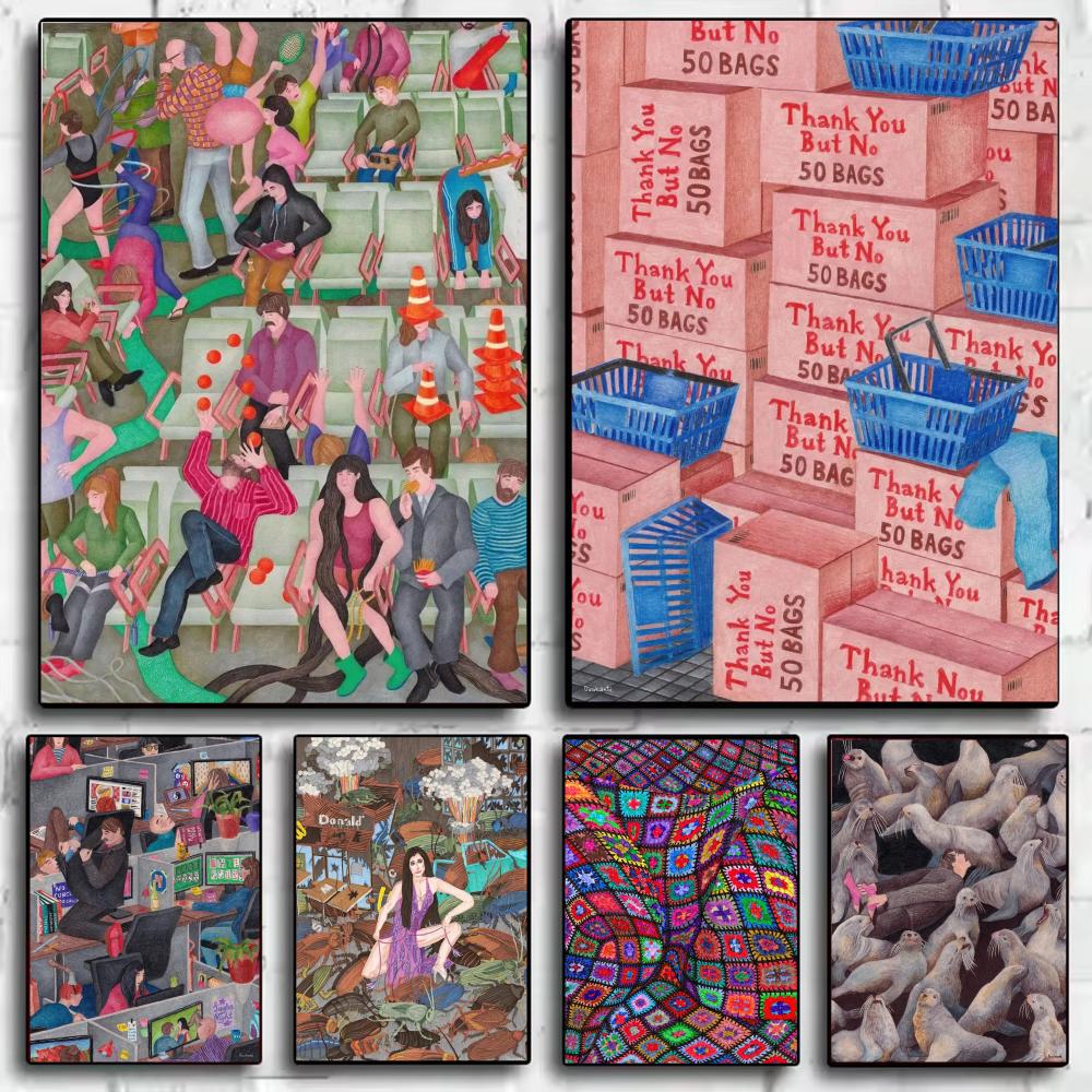 Home Decor Japandi Style - Poster Abstrak Gaya Japandi Daukante, Seni