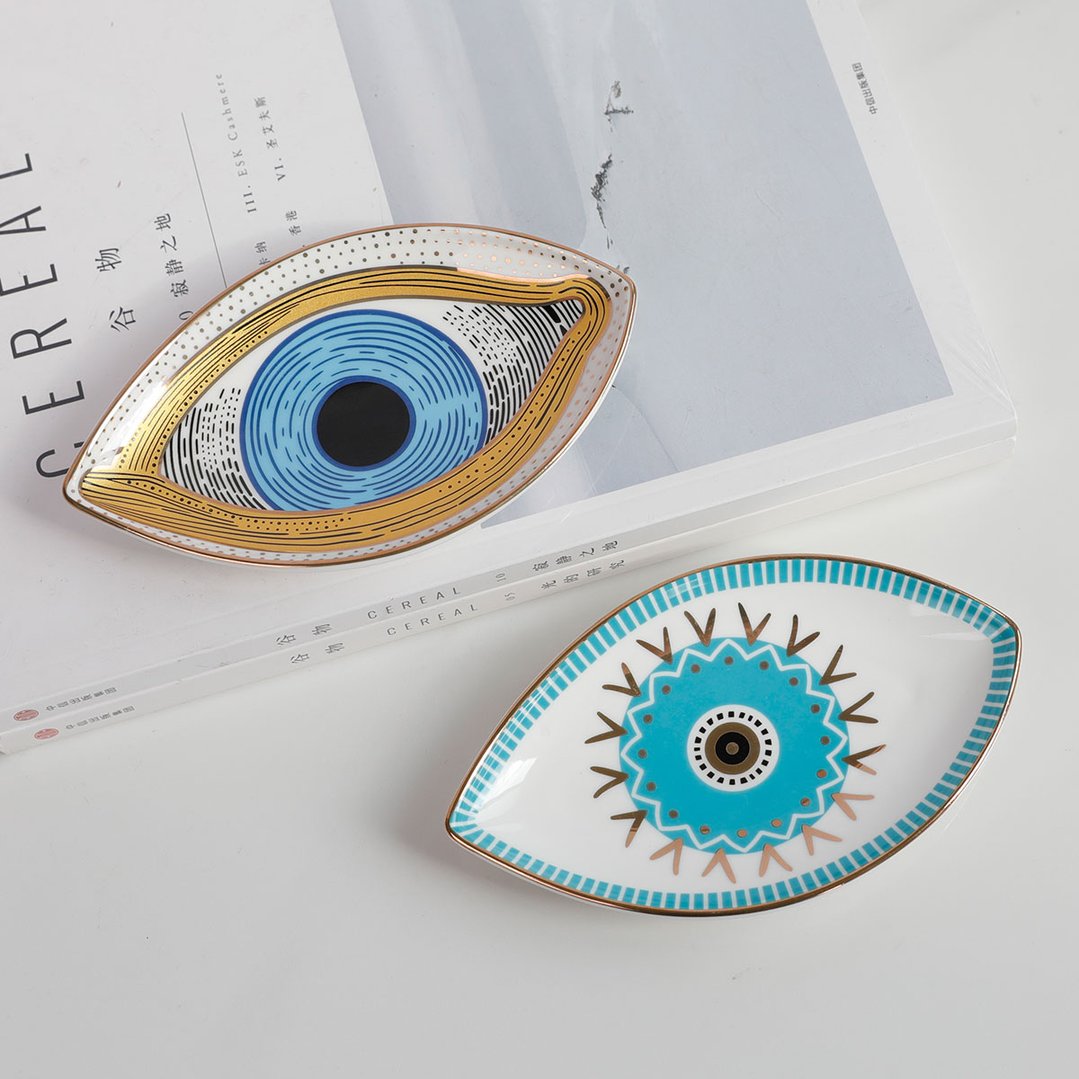 Ceramic Trinket Dish - Perhiasan piring cincin piring keramik mata