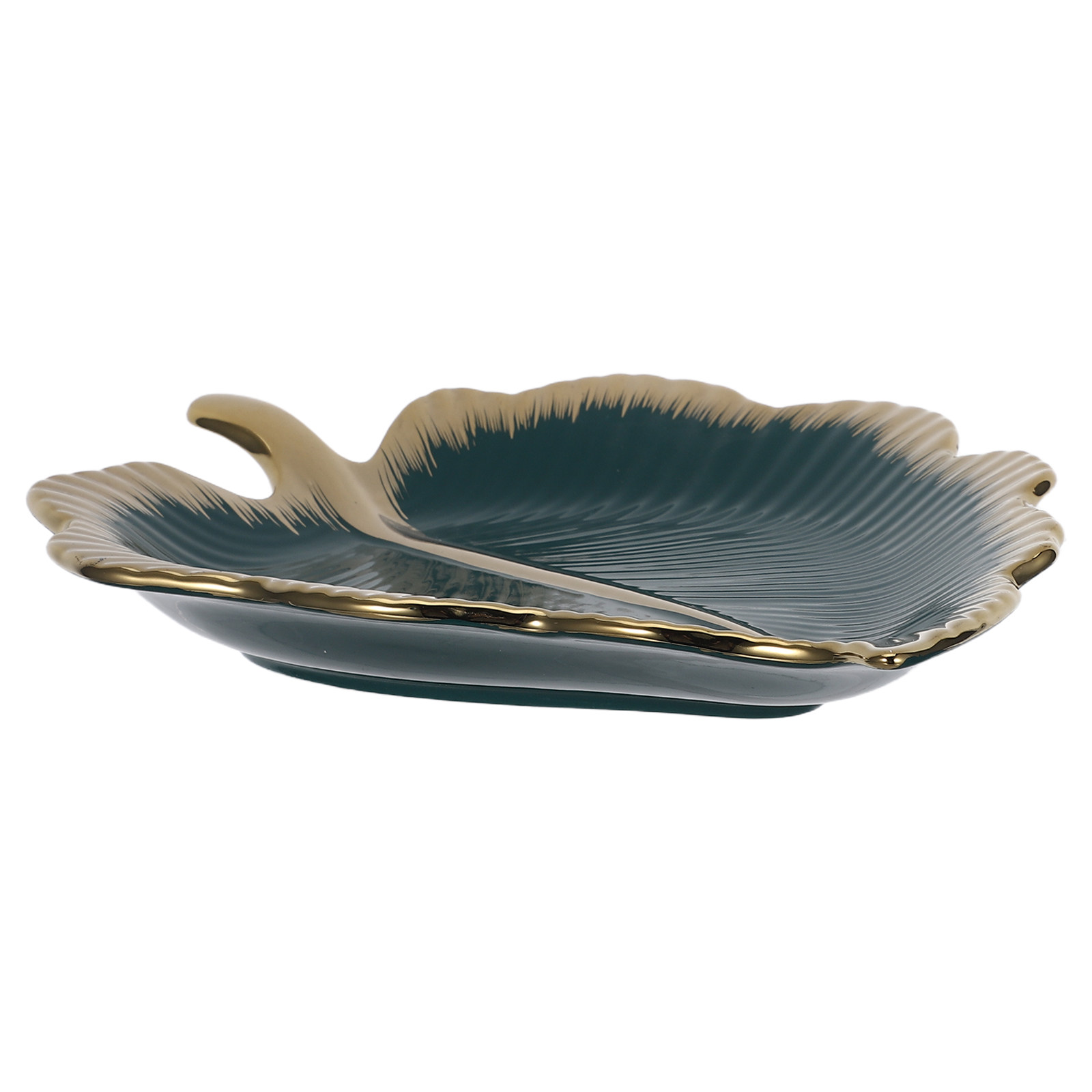 Ceramic Trinket Dish - Nampan Keramik Bentuk Daun Hijau, Wadah