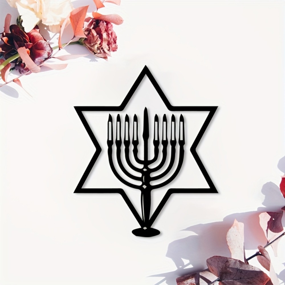 Home Decor You - CIFBUY Seni Dinding Logam Menorah Bintang
