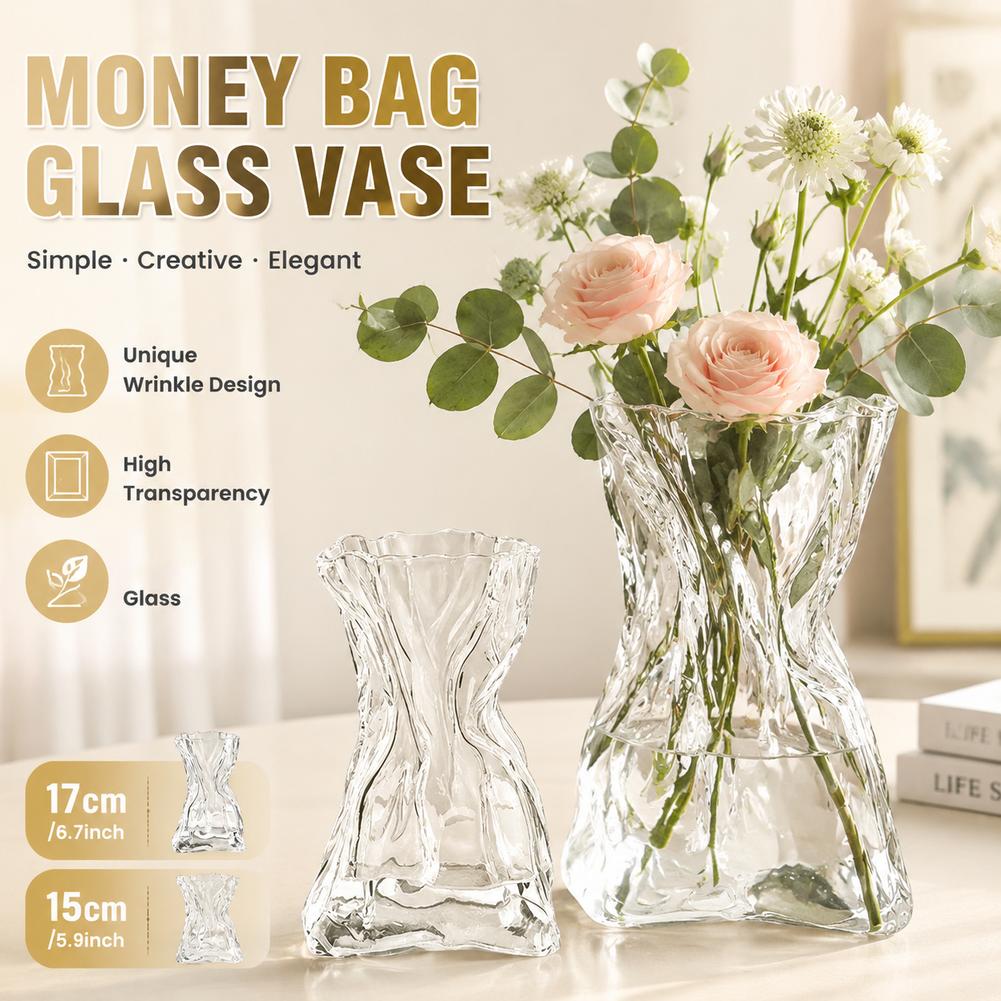 Terrarium Glass Bottle - Vas Kaca Transparan Lipat Kreatif untuk