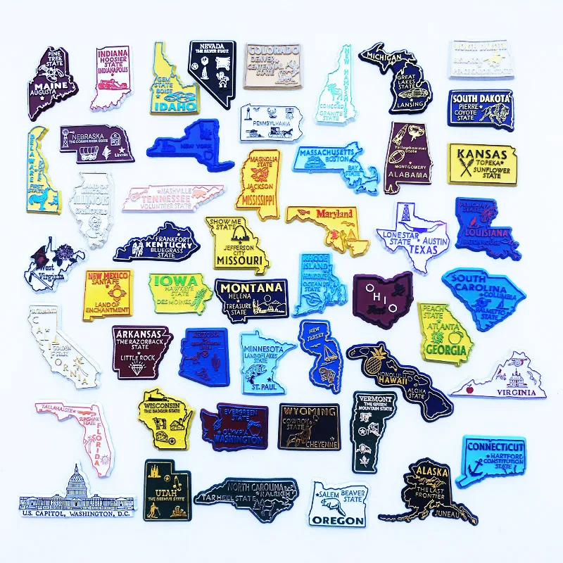 Home Decor Usa - Magnet Kulkas Negara Bagian AS Peta