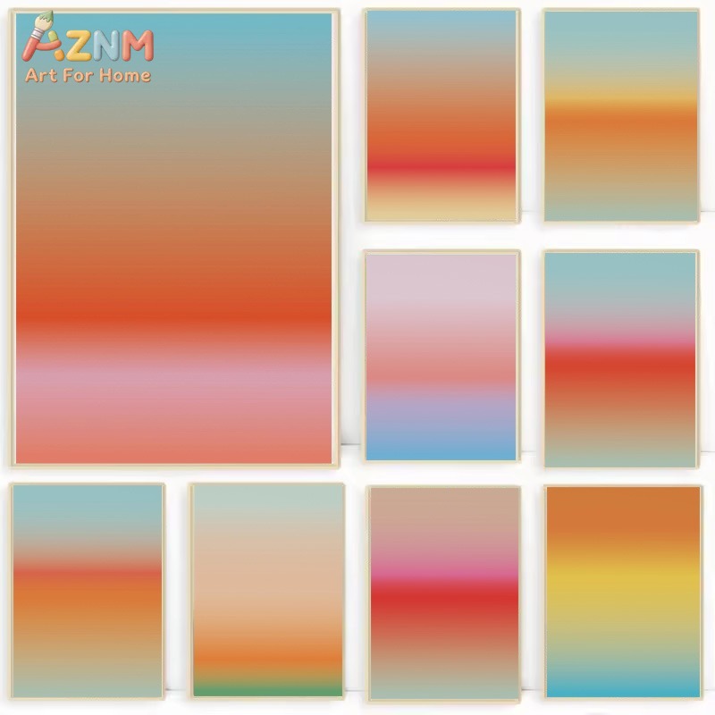 Home Decor Minimal - AZNM Seni Dinding Kanvas Aura Gradien
