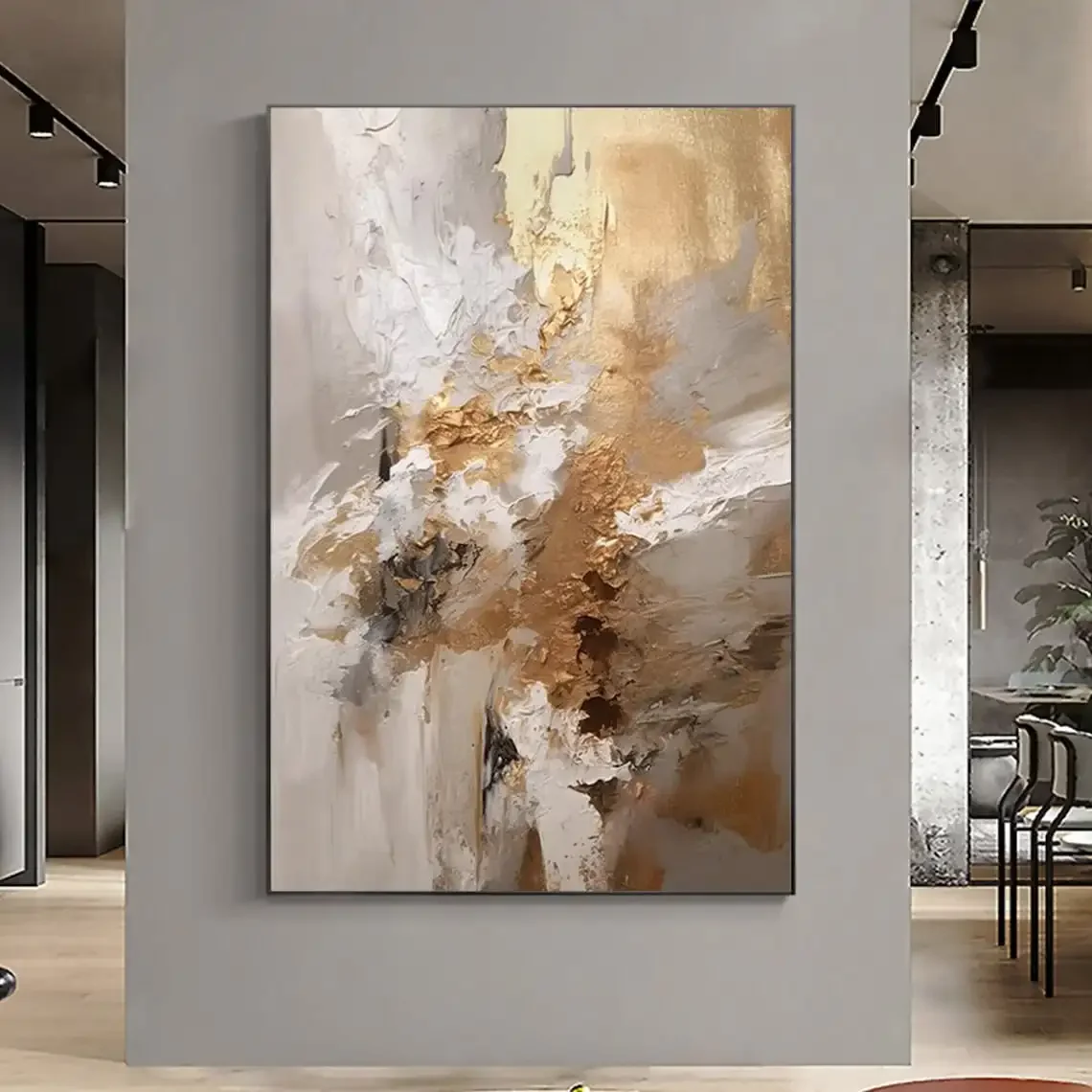 Home Decor Minimal - Lukisan Minyak Tekstur Abstrak Di Atas