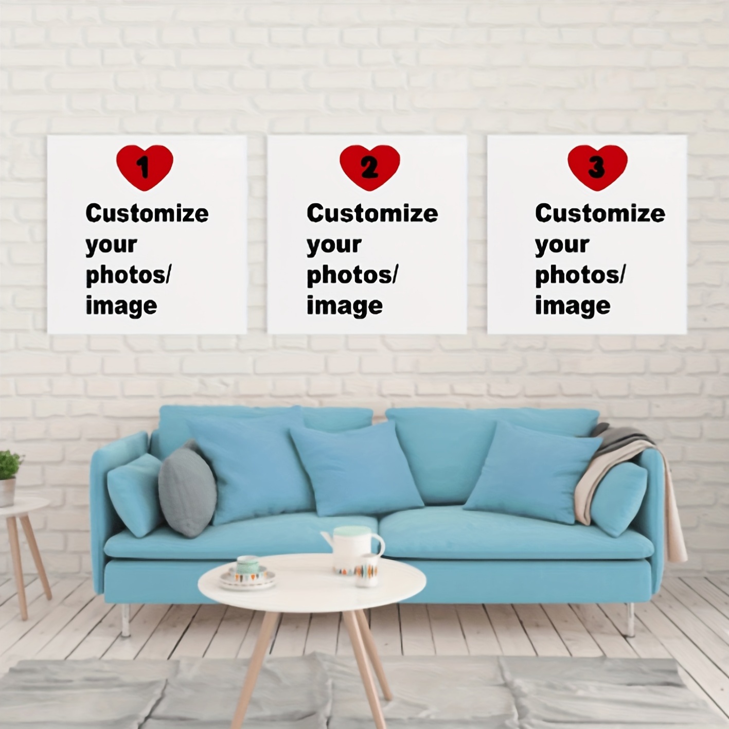 Home Decor Wall Pictures - 3pcs/set Poster Kanvas Persegi Kustom, Cetakan