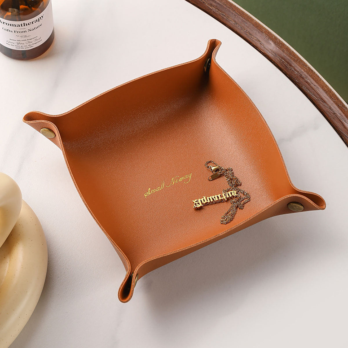 Baki Penyimpanan Kulit Gaya No - Home Decor Organizer ulasan dan harga