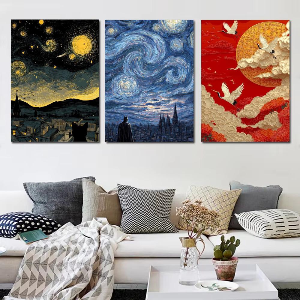 Poster Lukisan Minyak Gaya Jap - Home Decor Japandi Style ulasan dan harga