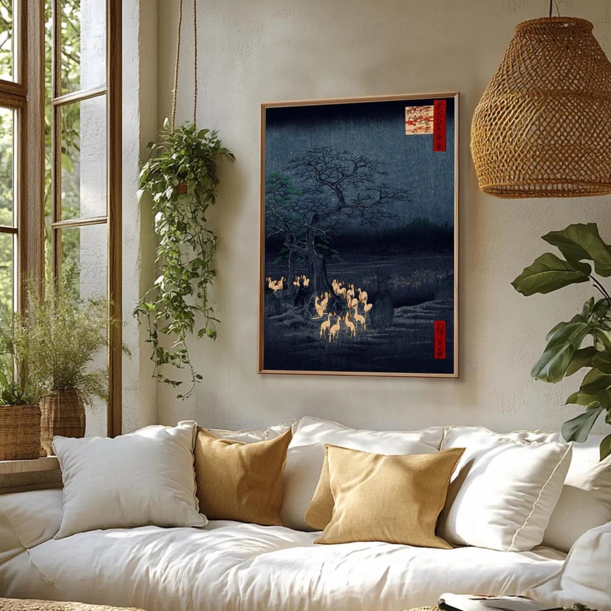 Poster Cetak Kanvas Rubah Retr - Home Decor Japandi Style ulasan dan harga