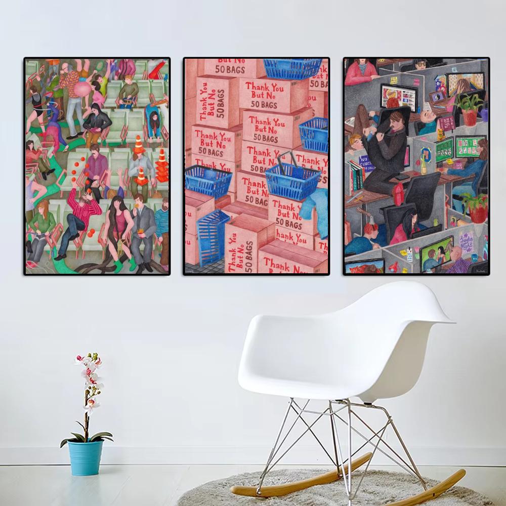 Poster Abstrak Gaya Japandi Da - Home Decor Japandi Style ulasan dan harga