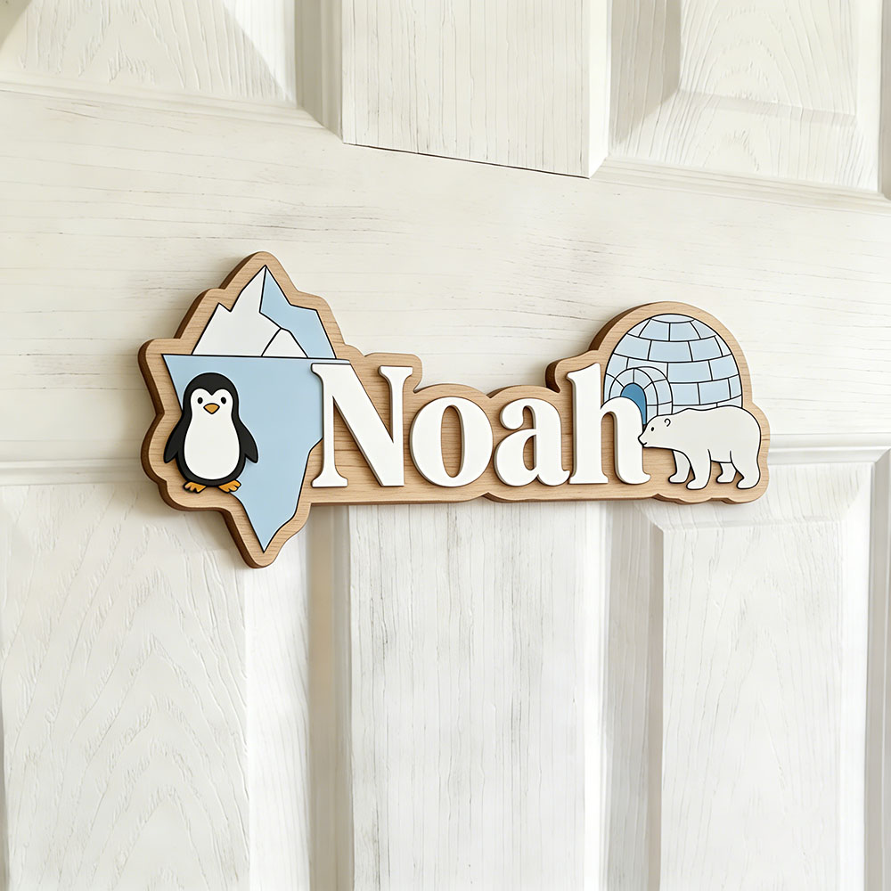 Papan Nama Kustom Penguin Arkt - Home Decor Wall Pictures ulasan dan harga