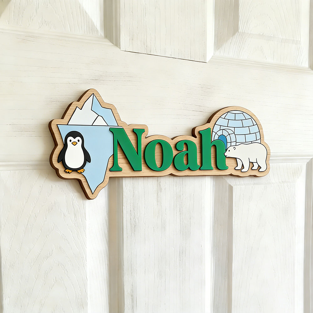 Papan Nama Kustom Penguin Arkt - Home Decor Wall Pictures ulasan dan harga