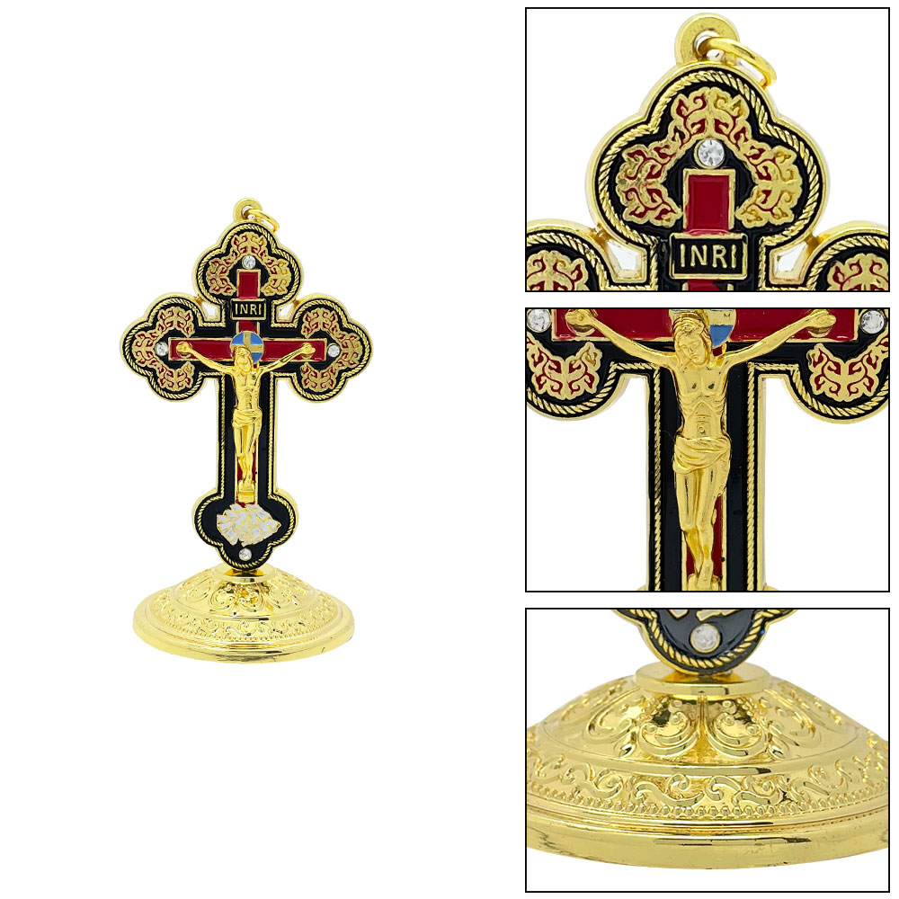Salib Meja Katolik Emas Enamel - Home Decor You ulasan dan harga
