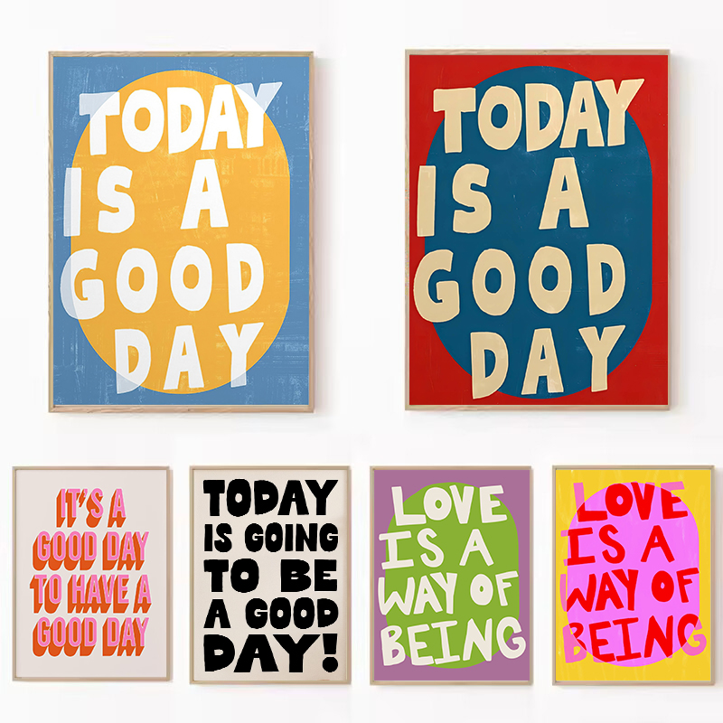Poster Kanvas Kutipan Retro Ha - Home Decor Minimal ulasan dan harga
