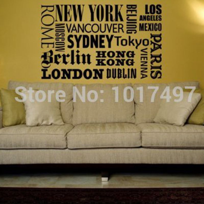 New York London stiker dinding - Home Decor London ulasan dan harga