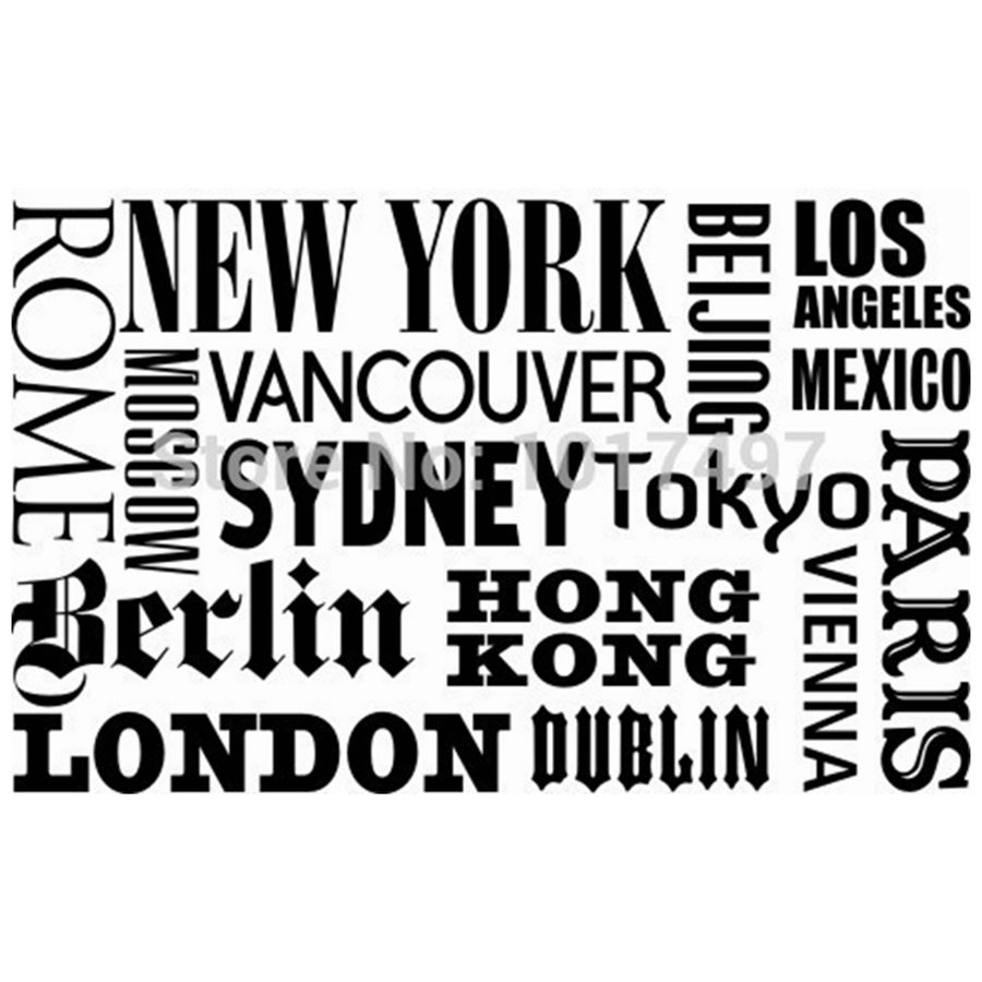 New York London stiker dinding - Home Decor London ulasan dan harga