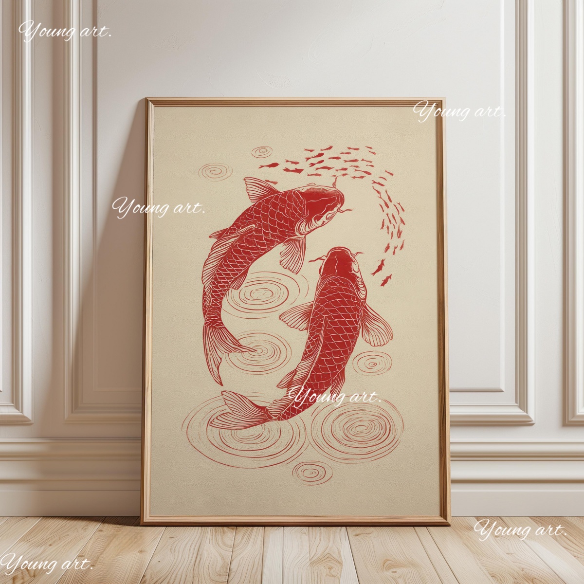 Poster Cetakan Kanvas Ikan Koi - Home Decor Japandi Style ulasan dan harga