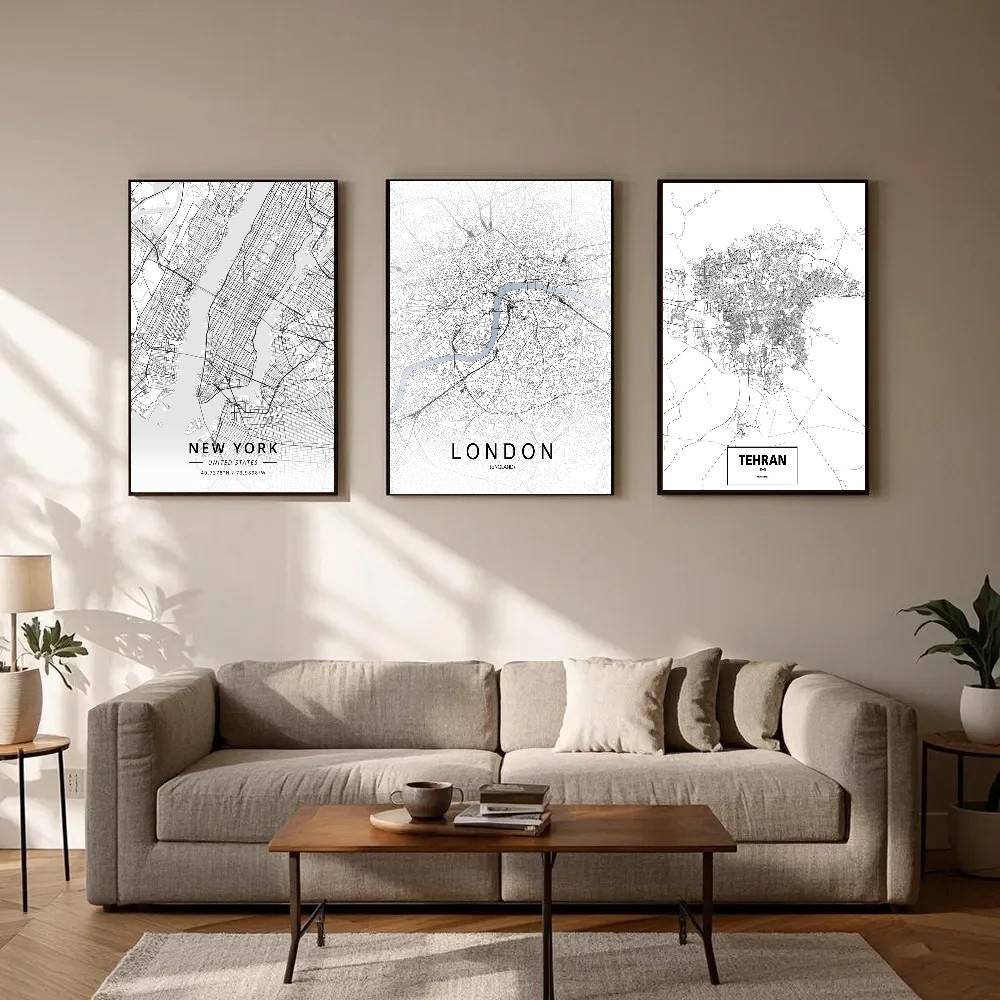 Poster Peta Kota London New Yo - Home Decor London ulasan dan harga
