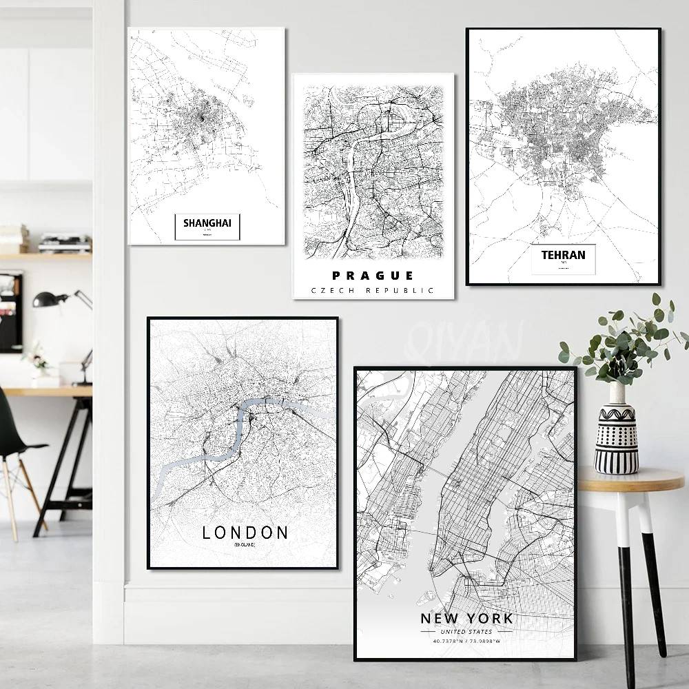 Poster Peta Kota London New Yo - Home Decor London ulasan dan harga