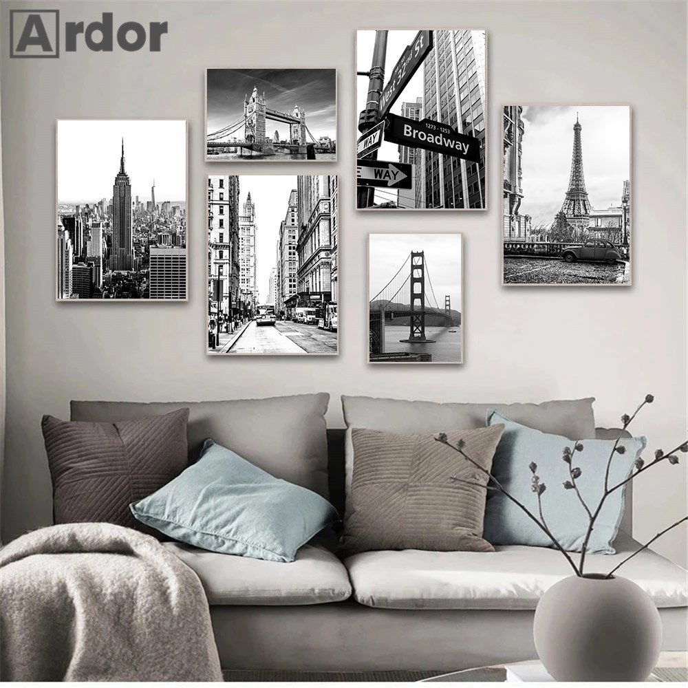 London Sydney New York Lukisan - Home Decor London ulasan dan harga