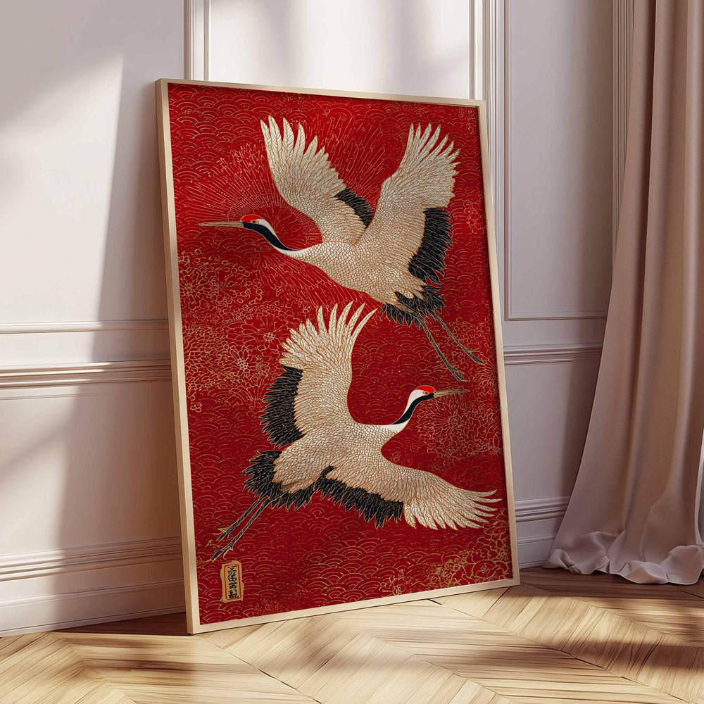 Poster Cetak Kanvas Burung Ban - Home Decor Japandi Style ulasan dan harga